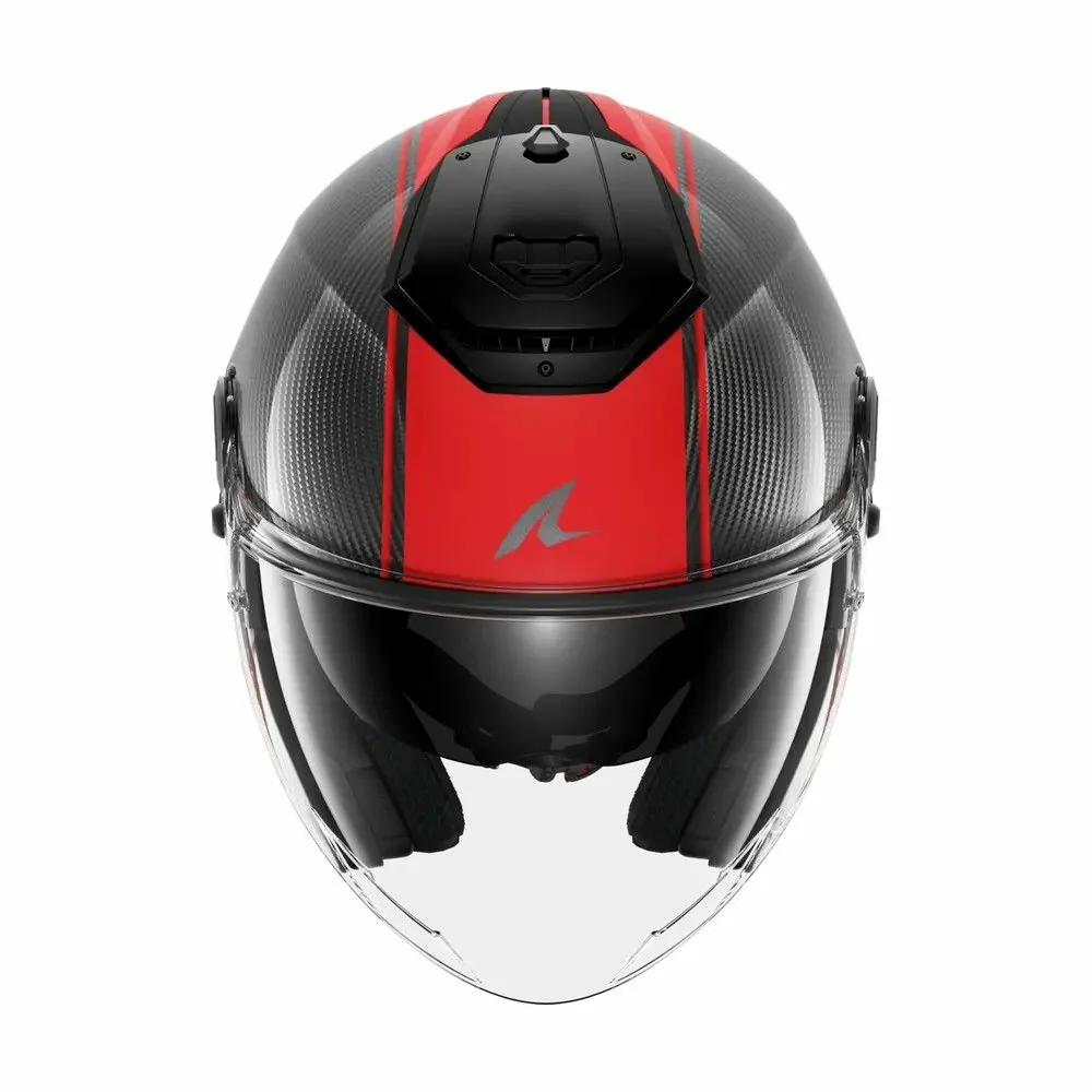 SHARK casque moto jet RS JET CARBON SKIN carbone / rouge