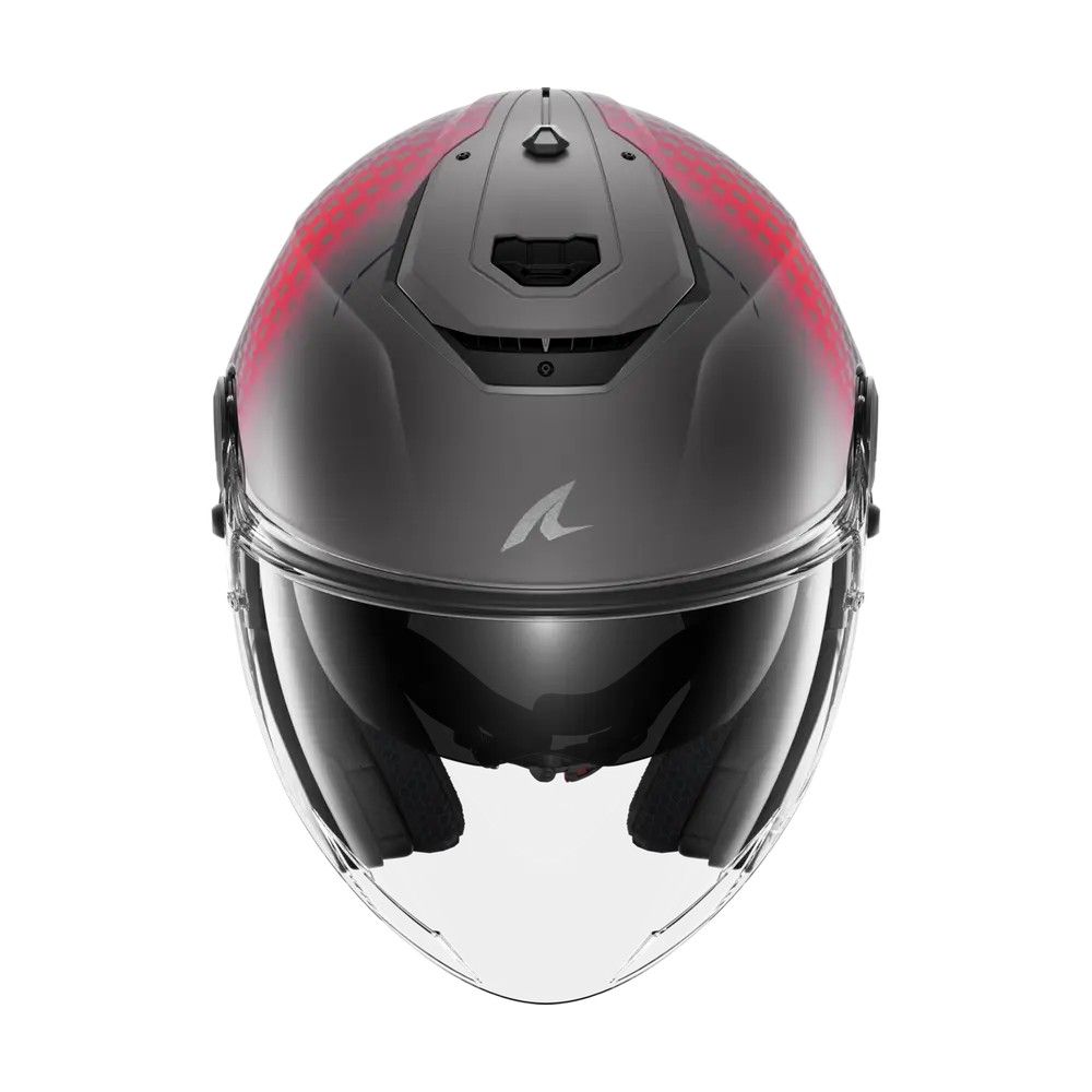 SHARK casque moto jet RS JET STRIDE argent mat / violet / rouge