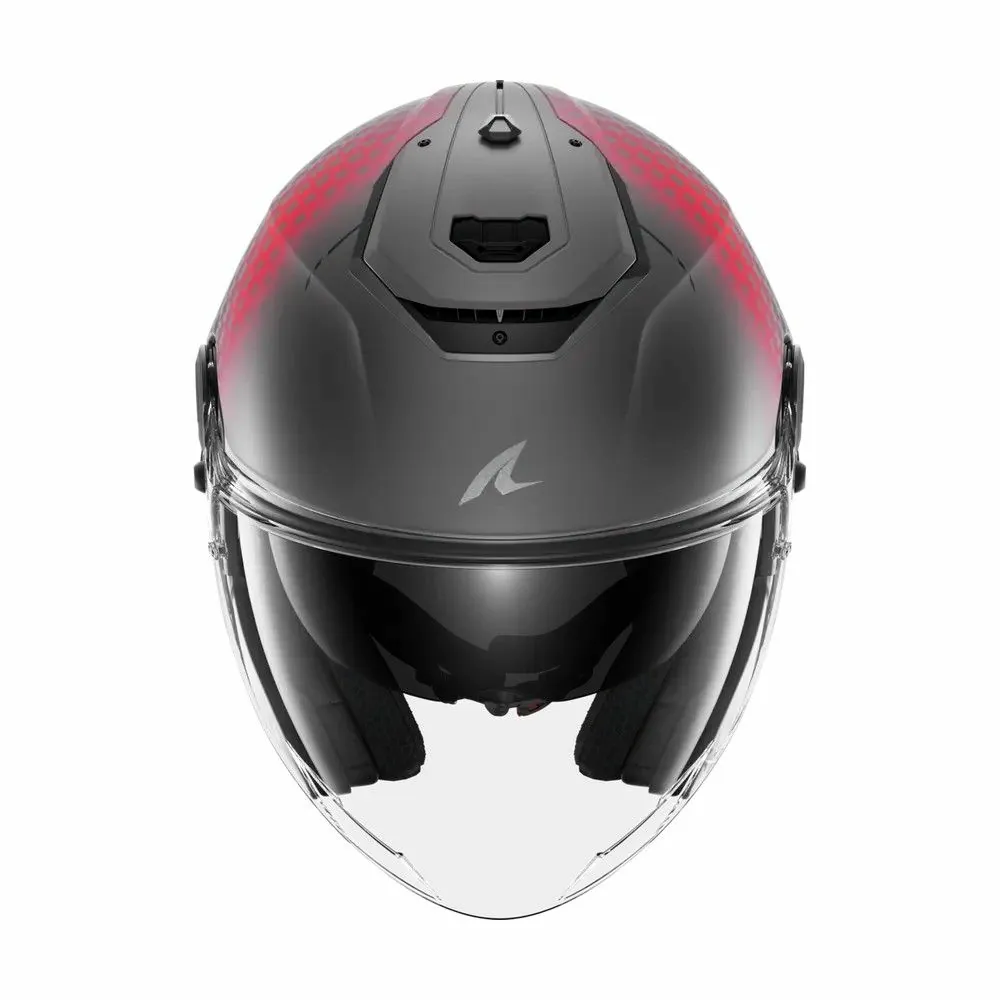 SHARK casque moto jet RS JET STRIDE argent mat / violet / rouge