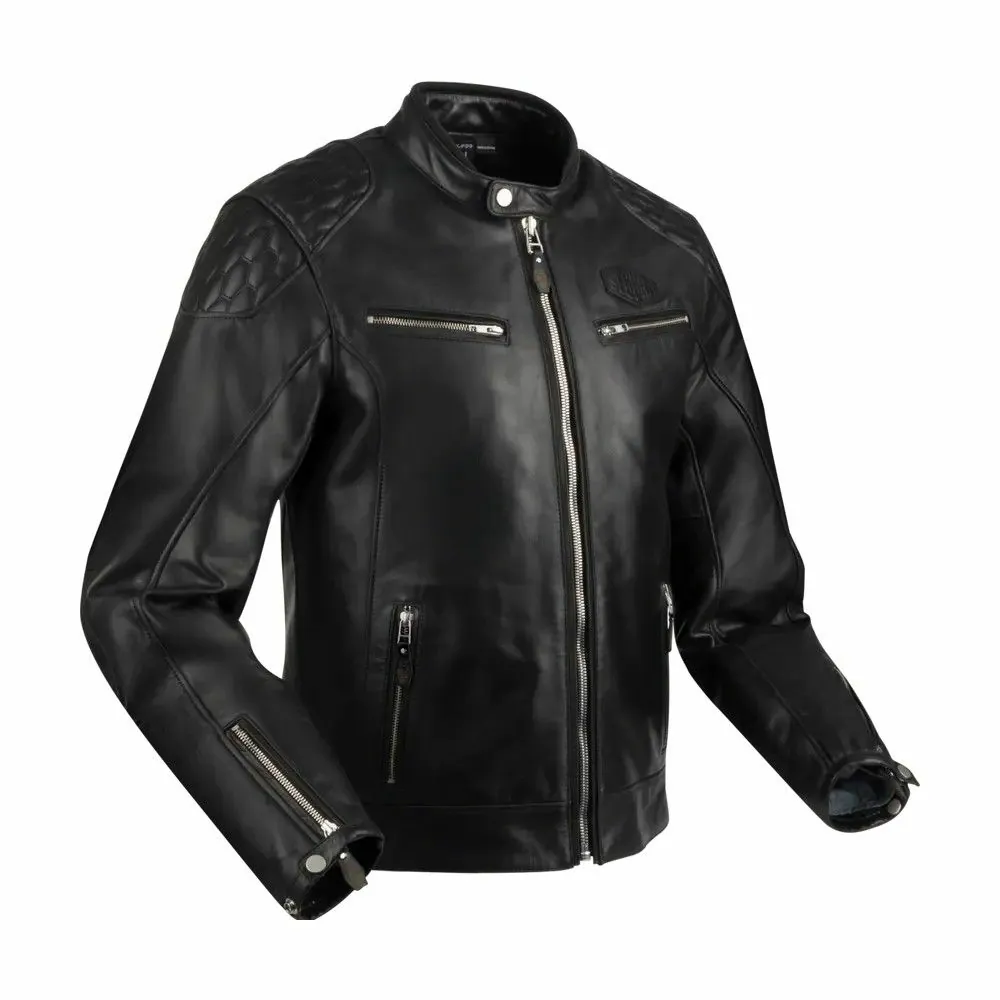SEGURA blouson moto scooter CURTIS cuir homme toutes saisons SCB1810 Noir