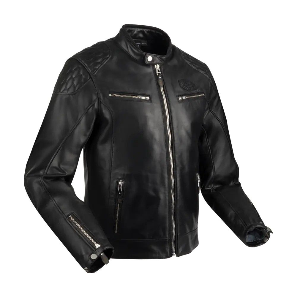 SEGURA motorcycle scooter CURTIS man all seasons leather jacket SCB1810 Black