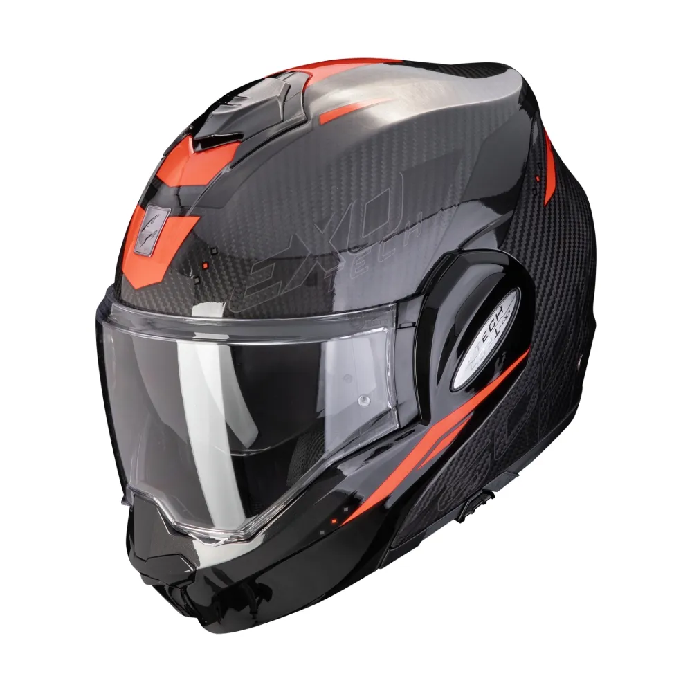 SCORPION casque modulaire EXO-TECH EVO CARBON ROVER moto scooter Noir / Rouge