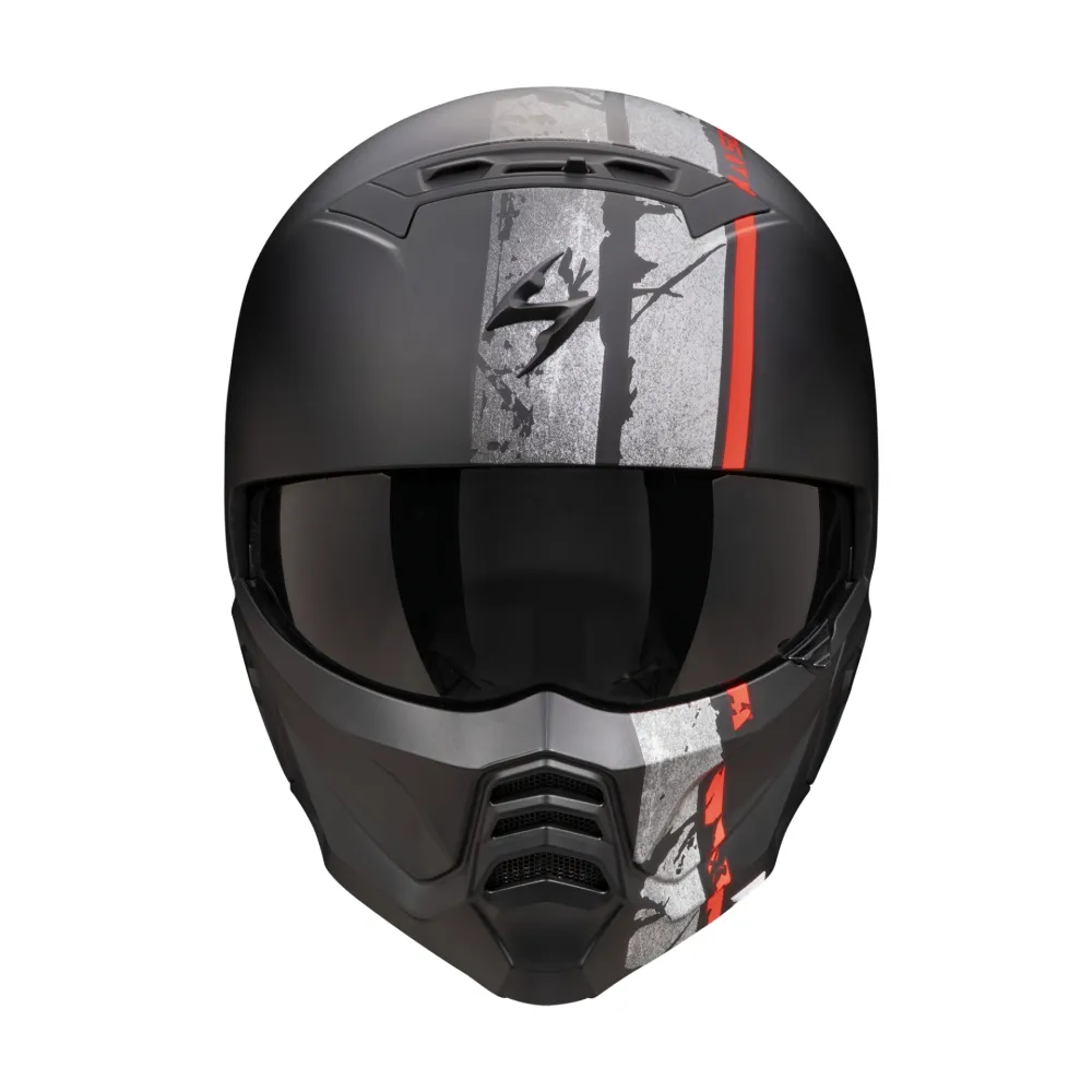 SCORPION modular helmet EXO-COMBAT II LORD moto scooter Matte Black / White / Gold
