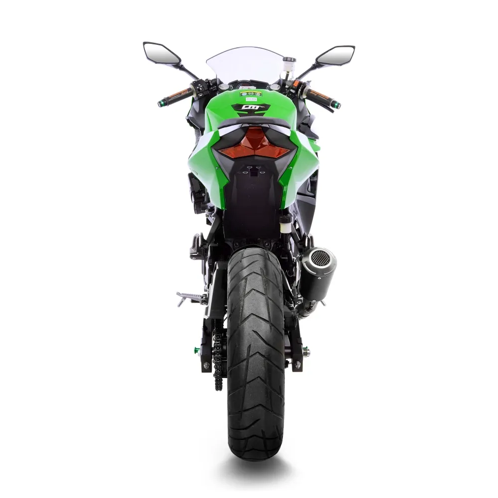 LEOVINCE KAWASAKI Z 500 / 400 / NINJA / 2018 2025  LV-10 INOX BLACK silencer exhaust NOT APP - 15218BU