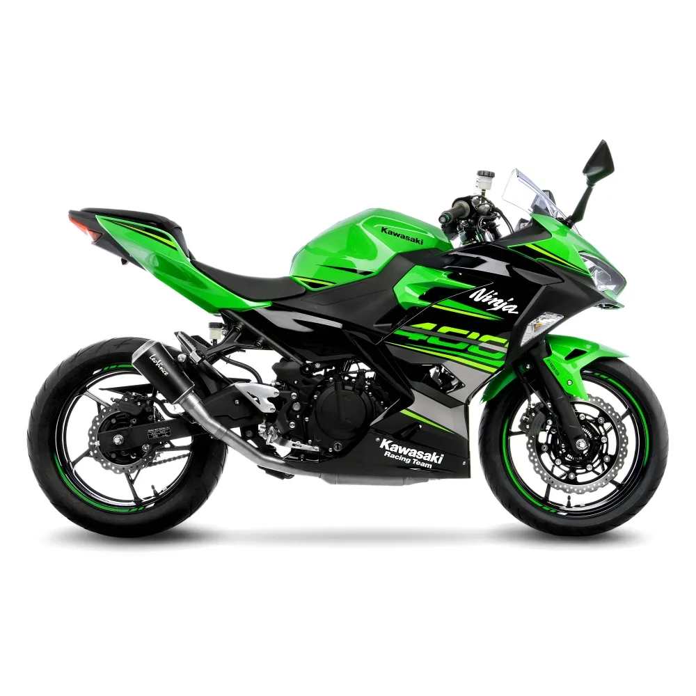 LEOVINCE KAWASAKI Z 500 / 400 / NINJA / 2018 2025  LV-10 INOX BLACK silencer exhaust NOT APP - 15218BU
