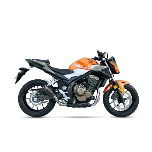 IXRACE HONDA HORNET 500 / NX 500 / CBR 500 R /  2024 2026 MK2B INOX silencer MK2B BLACK AH6237SB approved EURO 5+