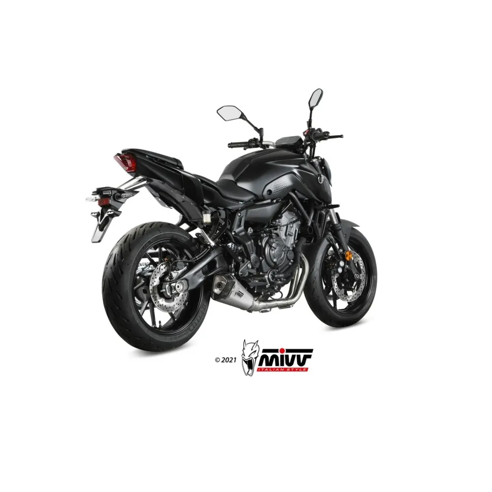 MIVV YAMAHA MT-07 / 2021 2024 DELTA RACE exhaust line system Inox/Carbon silencer - Y.074.LDRX