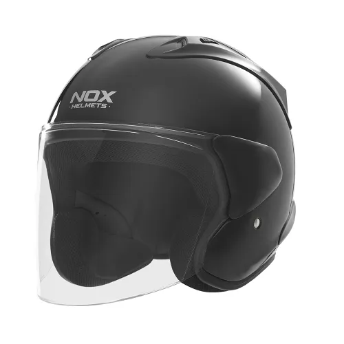 NOX jet helmet moto scooter N220-S shiny black