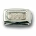 Mini Clignotants RECTANGULAIRES blanc à LED N°3 bord ALU homologué E11