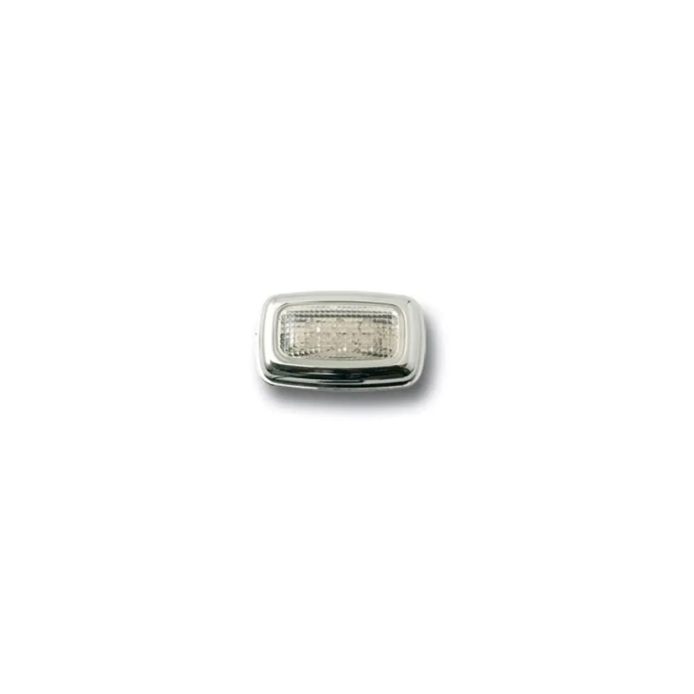 Mini Clignotants RECTANGULAIRES blanc à LED N°3 bord ALU homologué E11
