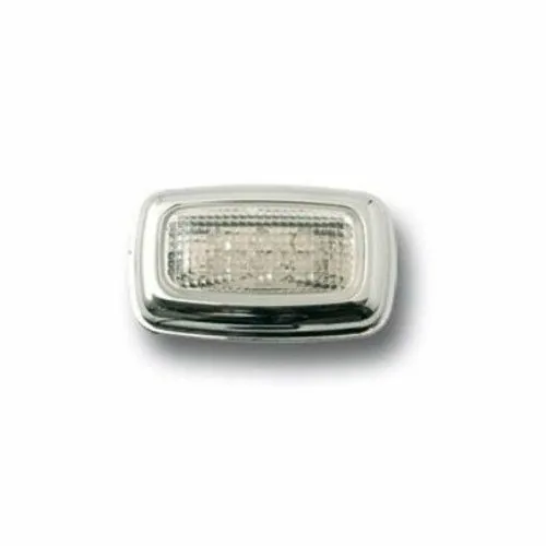 Mini Clignotants RECTANGULAIRES blanc à LED N°3 bord ALU homologué E11