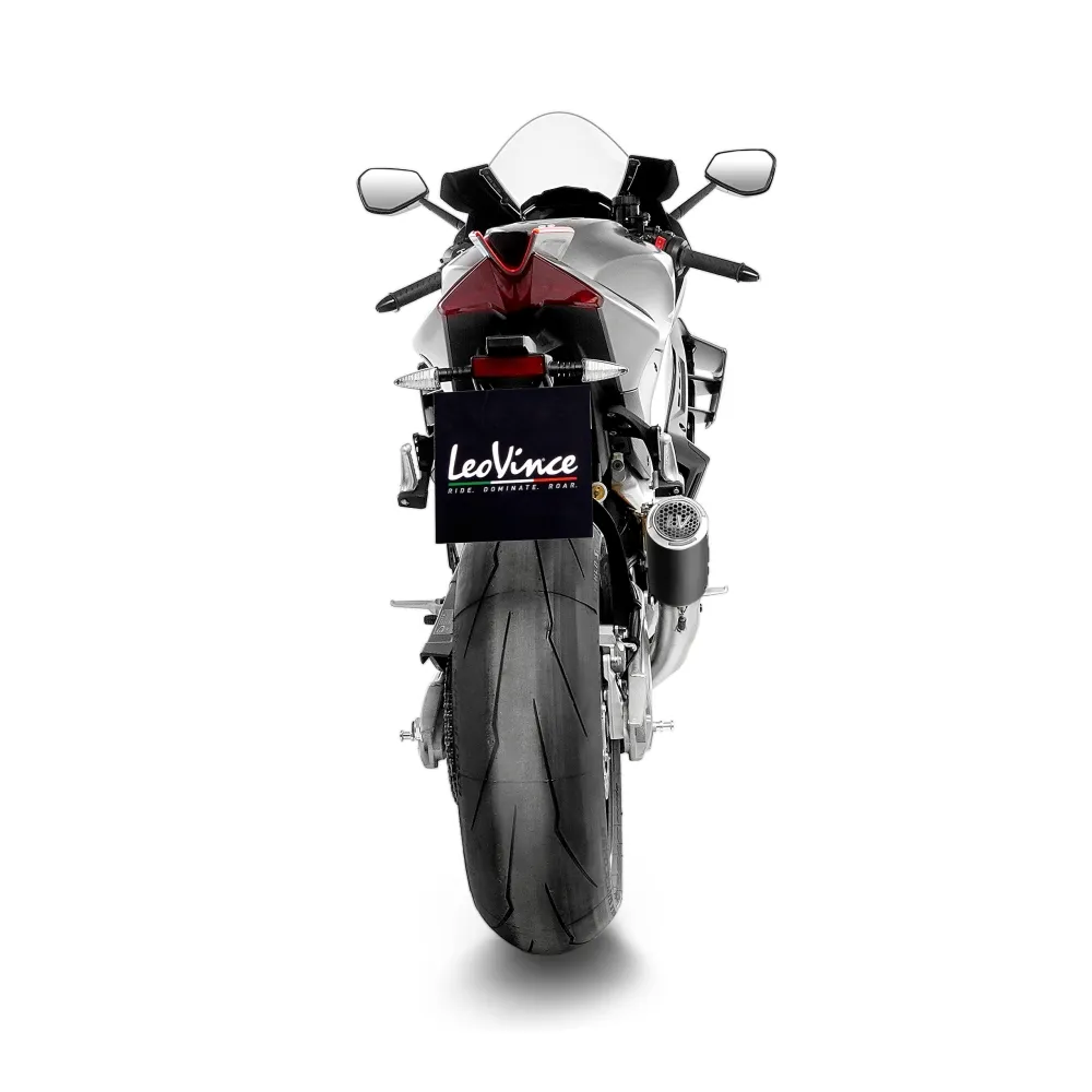 LEOVINCE APRILIA RSV4 / 1000 / V4 / RR / 1100 / 2019 2024 LV CORSA S INOX BLACK pot d'échappement NON HOM - 15401SBU