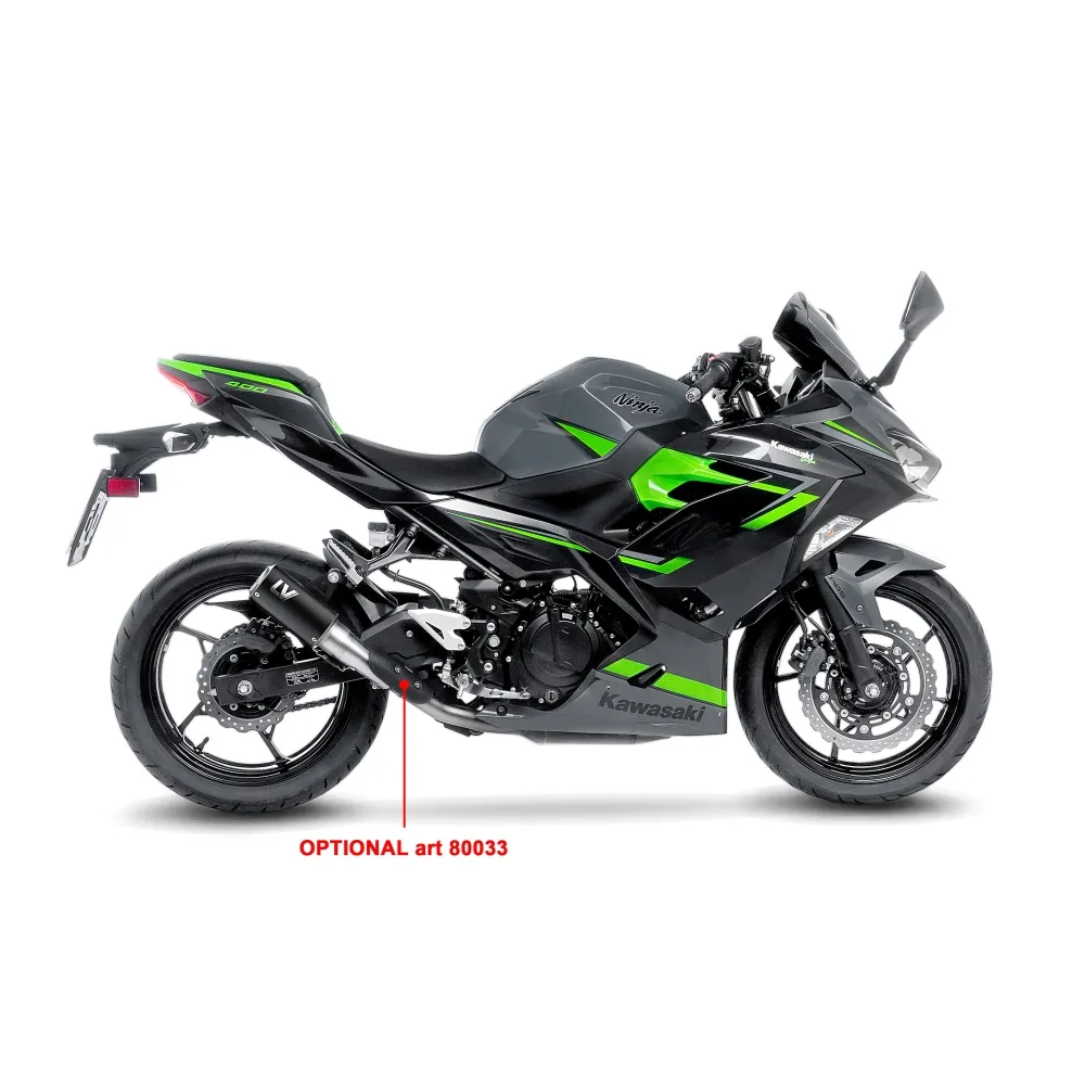 LEOVINCE KAWASAKI NINJA 400 / 500 / Z 400 / SE / 2018 2025 LV CORSA S INOX BLACK pot d'échappement NON HOM- 15400SBU