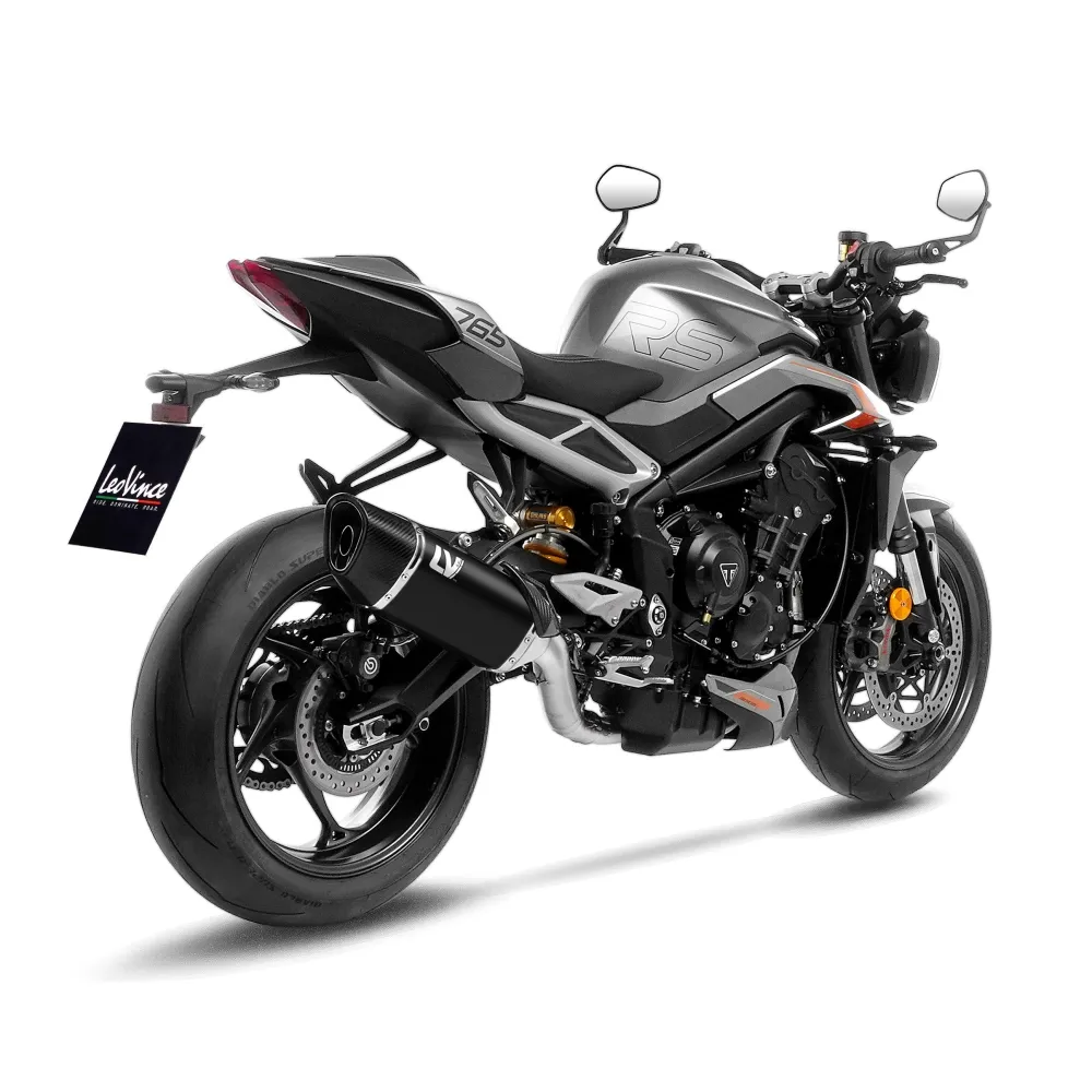 LEOVINCE TRIUMPH STREET TRIPLE 765 R / RS / A2 / 2023 2024 LV-14 R INOX BLACK ligne d'échappement NON HOM - 15608BU
