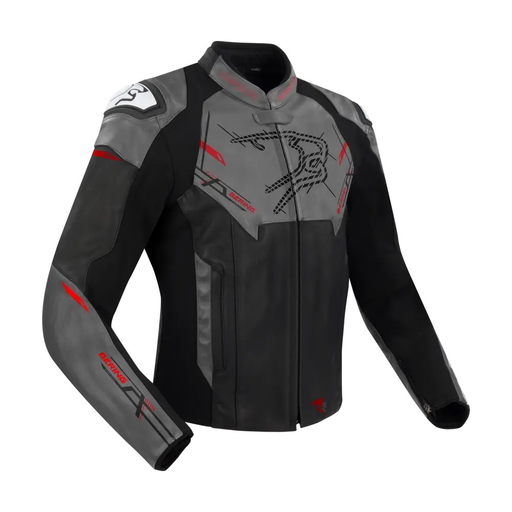BERING blouson moto scooter SNAP cuir homme toutes saisons BCB588 - Noir/Gris