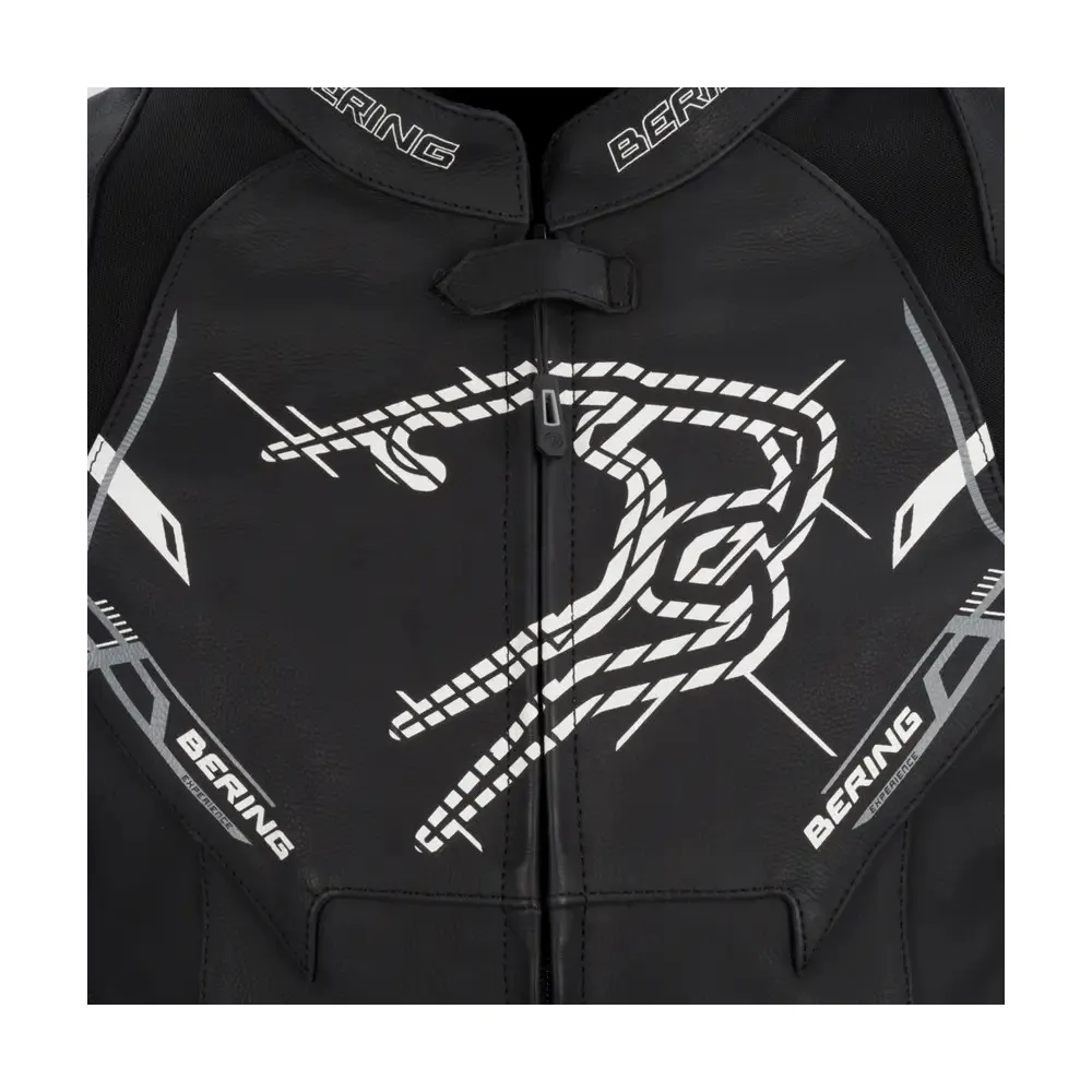 BERING blouson moto scooter SNAP cuir homme toutes saisons BCB589 - Noir/Blanc