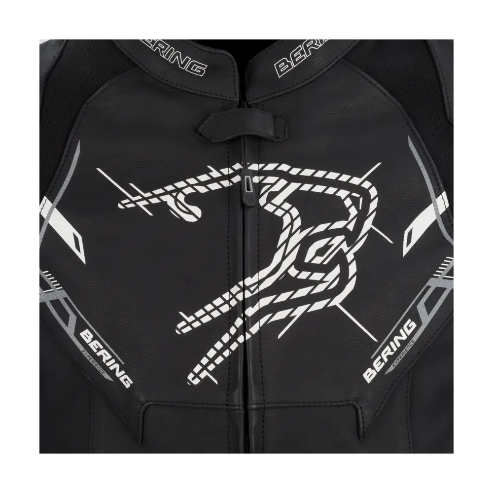 BERING motorcycle scooter jacket SNAP man all seasons leather BCB589 - Black/White
