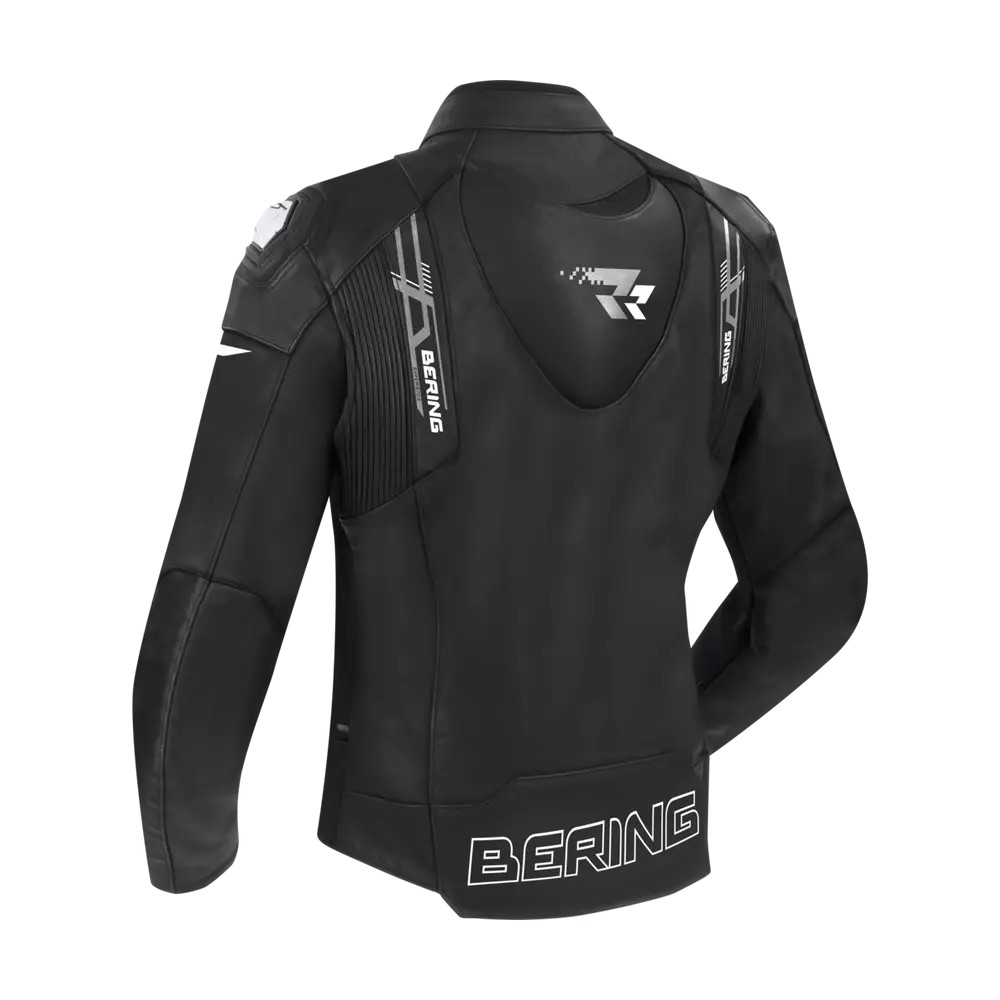 BERING blouson moto scooter SNAP cuir homme toutes saisons BCB589 - Noir/Blanc