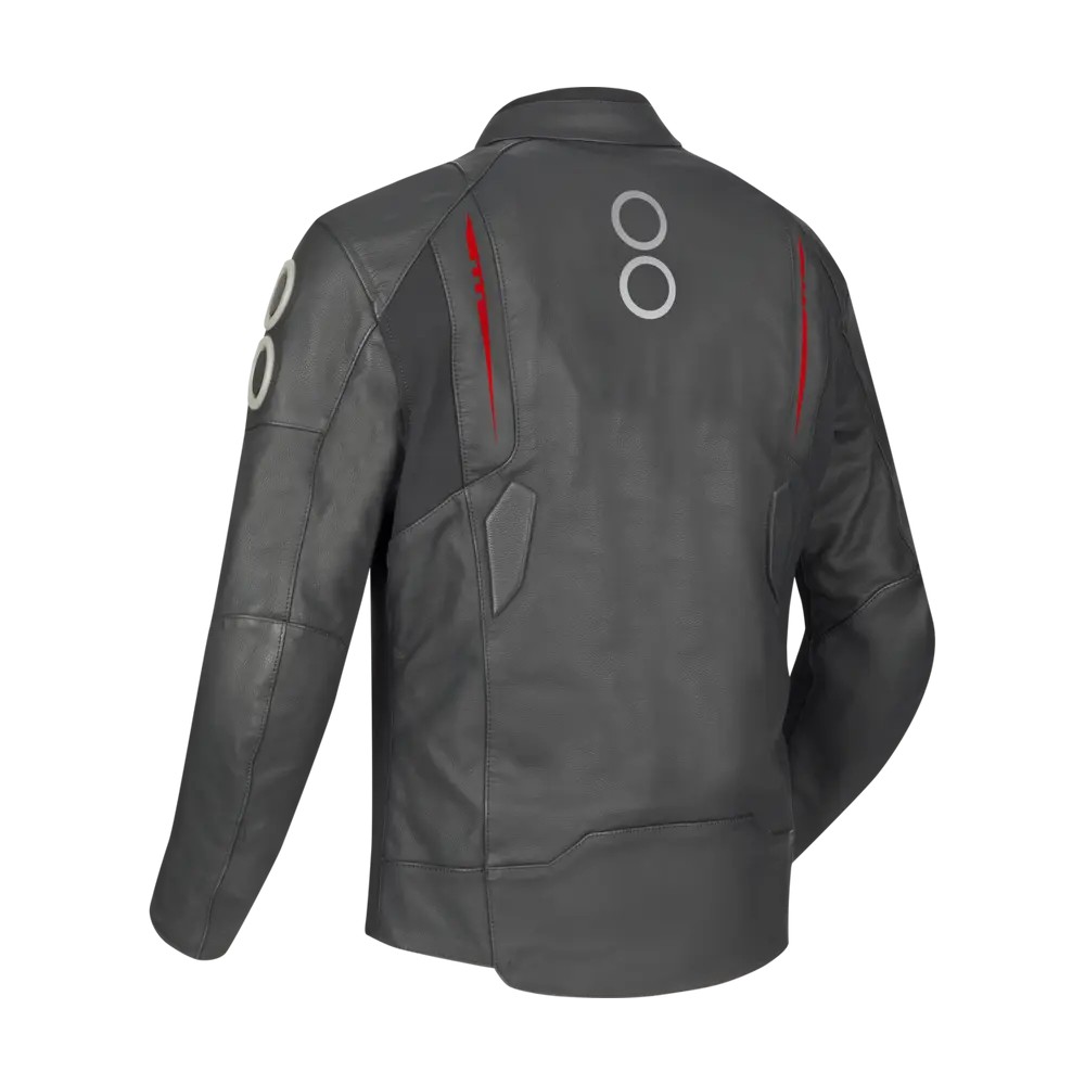 BERING motorcycle scooter jacket RADIAL man all seasons leather BCB601 - Black/Red