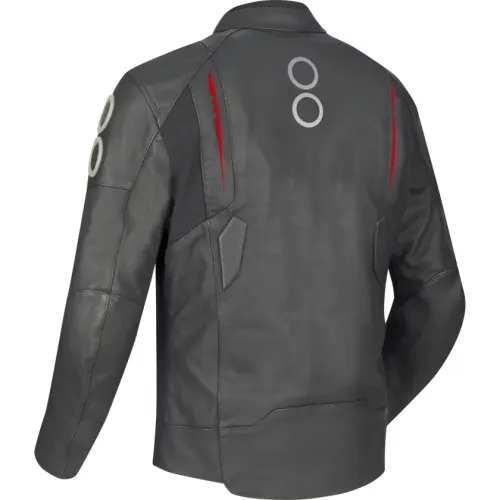BERING blouson moto scooter RADIAL cuir homme toutes saisons BCB601 - Noir/Rouge