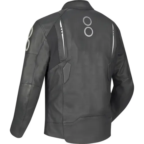 BERING blouson moto scooter RADIAL cuir homme toutes saisons BCB609 - Noir/Blanc