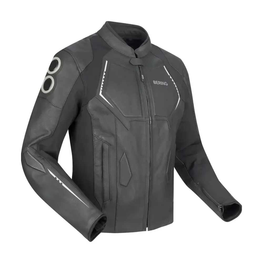 BERING motorcycle scooter jacket RADIAL man all seasons leather BCB601 - Black/White