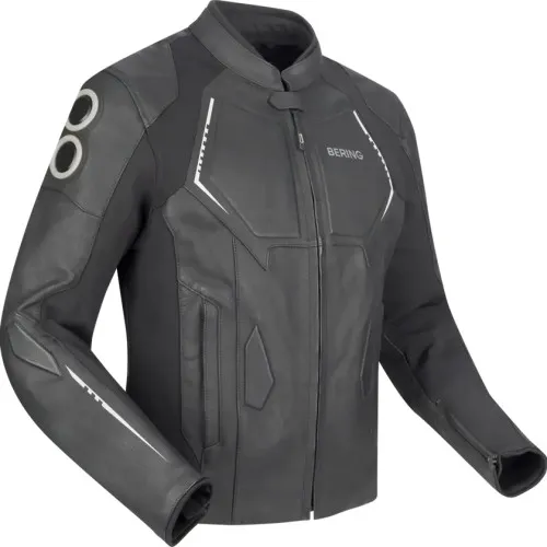 BERING blouson moto scooter RADIAL cuir homme toutes saisons BCB609 - Noir/Blanc