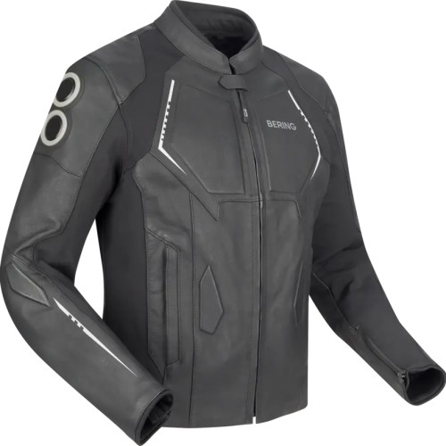 BERING motorcycle scooter jacket RADIAL man all seasons leather BCB601 - Black/White