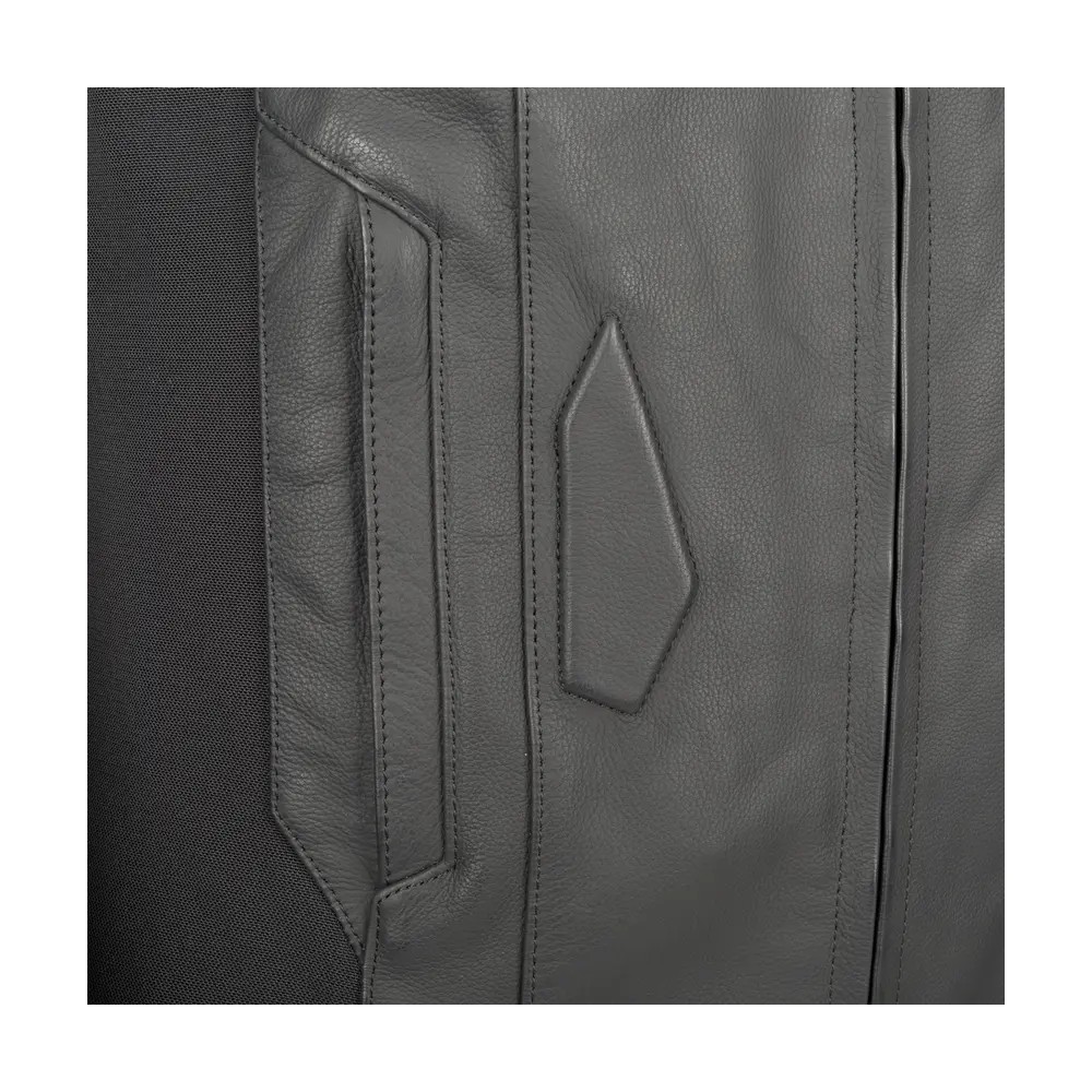 BERING blouson moto scooter RADIAL cuir homme toutes saisons BCB609 - Noir/Blanc