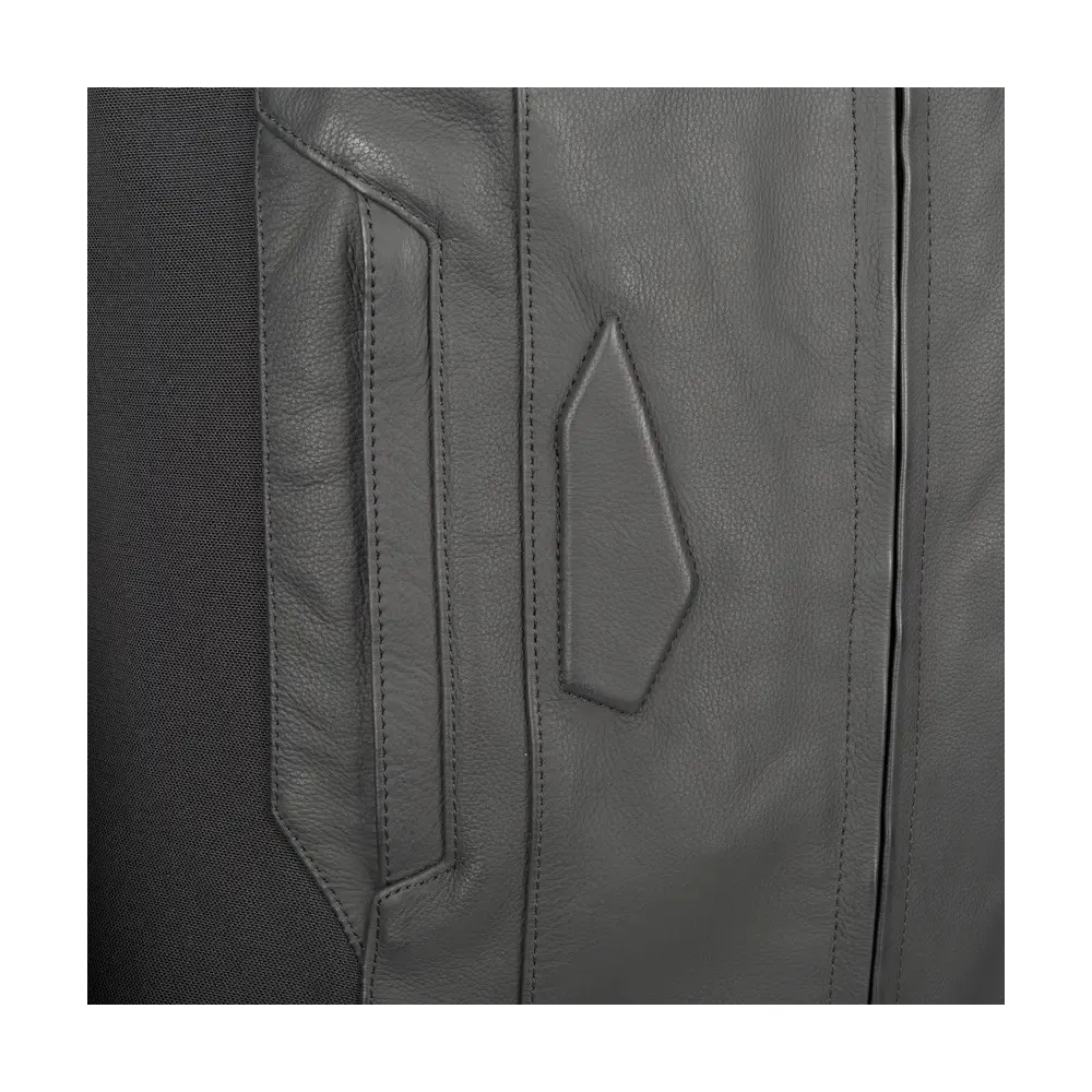 BERING blouson moto scooter RADIAL cuir homme toutes saisons BCB609 - Noir/Blanc