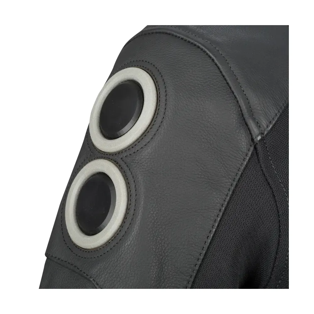 BERING blouson moto scooter RADIAL cuir homme toutes saisons BCB609 - Noir/Blanc