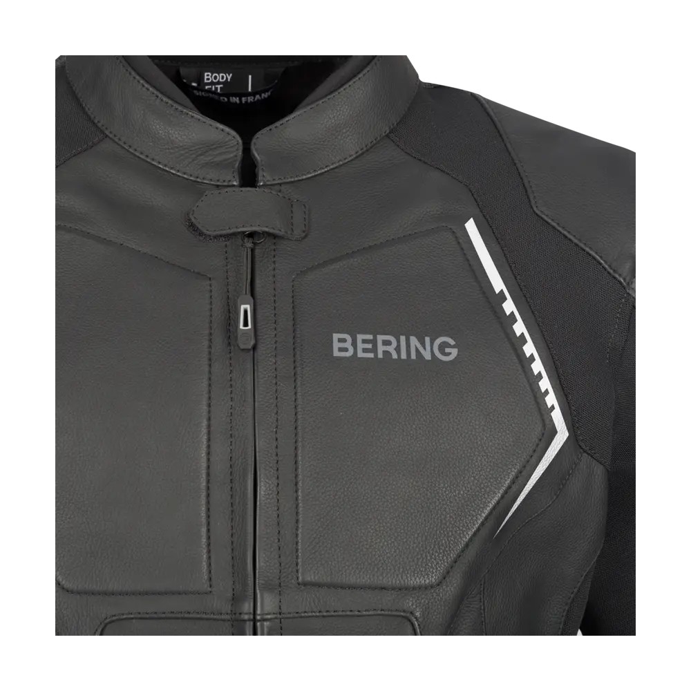 BERING blouson moto scooter RADIAL cuir homme toutes saisons BCB609 - Noir/Blanc
