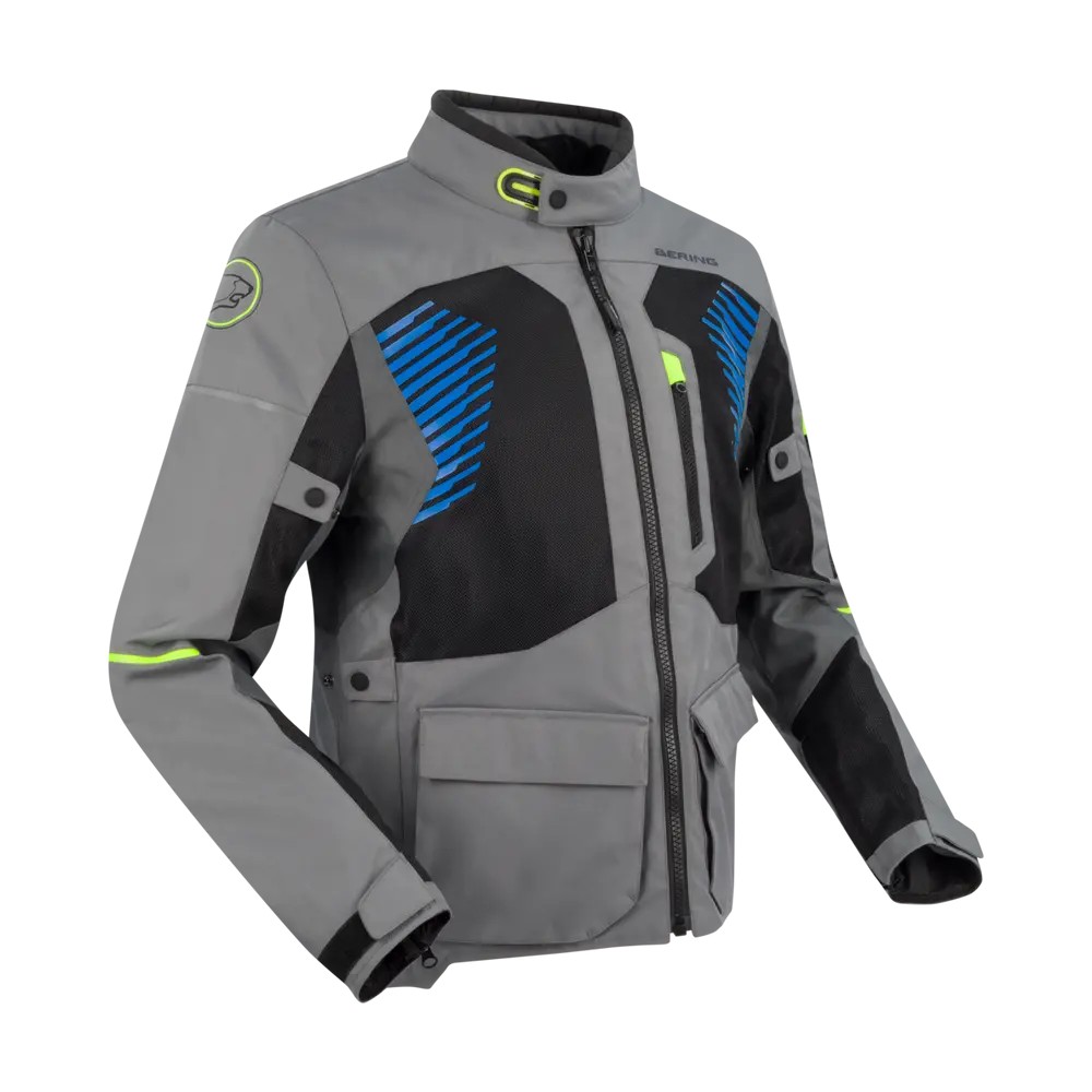 BERING motorcycle jacket BAKUNDU summer  man textile BTV832 - Grey/Black/Blue