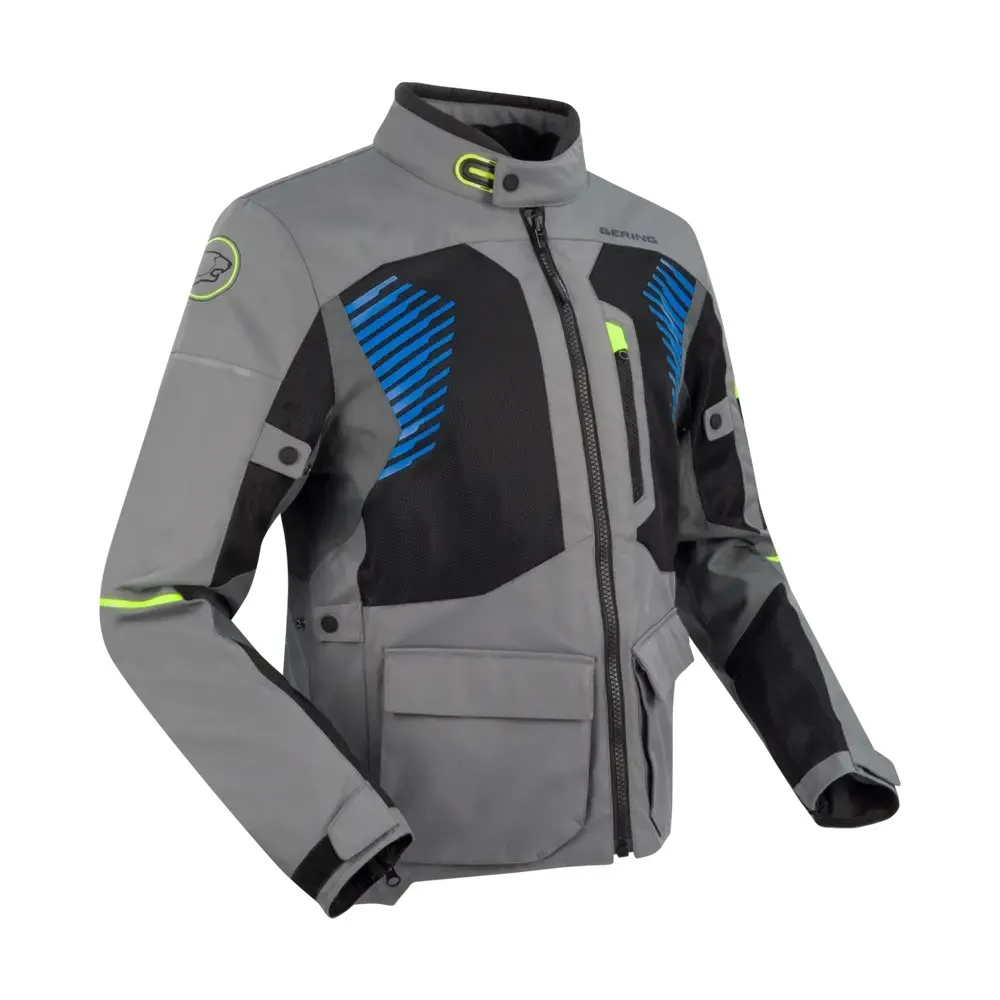 BERING motorcycle jacket BAKUNDU summer  man textile BTV832 - Grey/Black/Blue