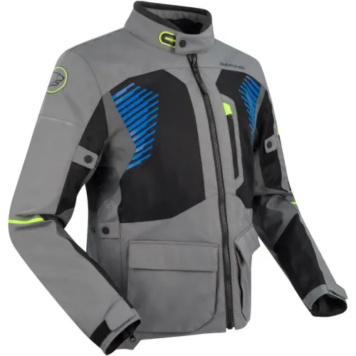 BERING motorcycle jacket BAKUNDU summer  man textile BTV832 - Grey/Black/Blue