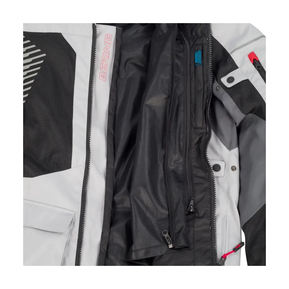 BERING motorcycle jacket BAKUNDU summer  man textile BTV831 - Grey/Black/Red