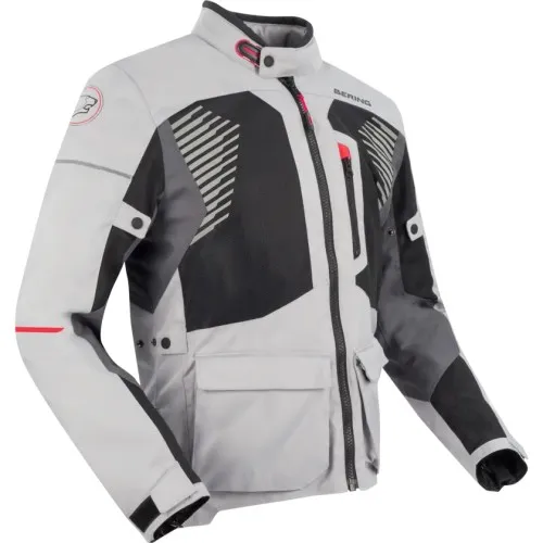 BERING motorcycle jacket BAKUNDU summer  man textile BTV831 - Grey/Black/Red