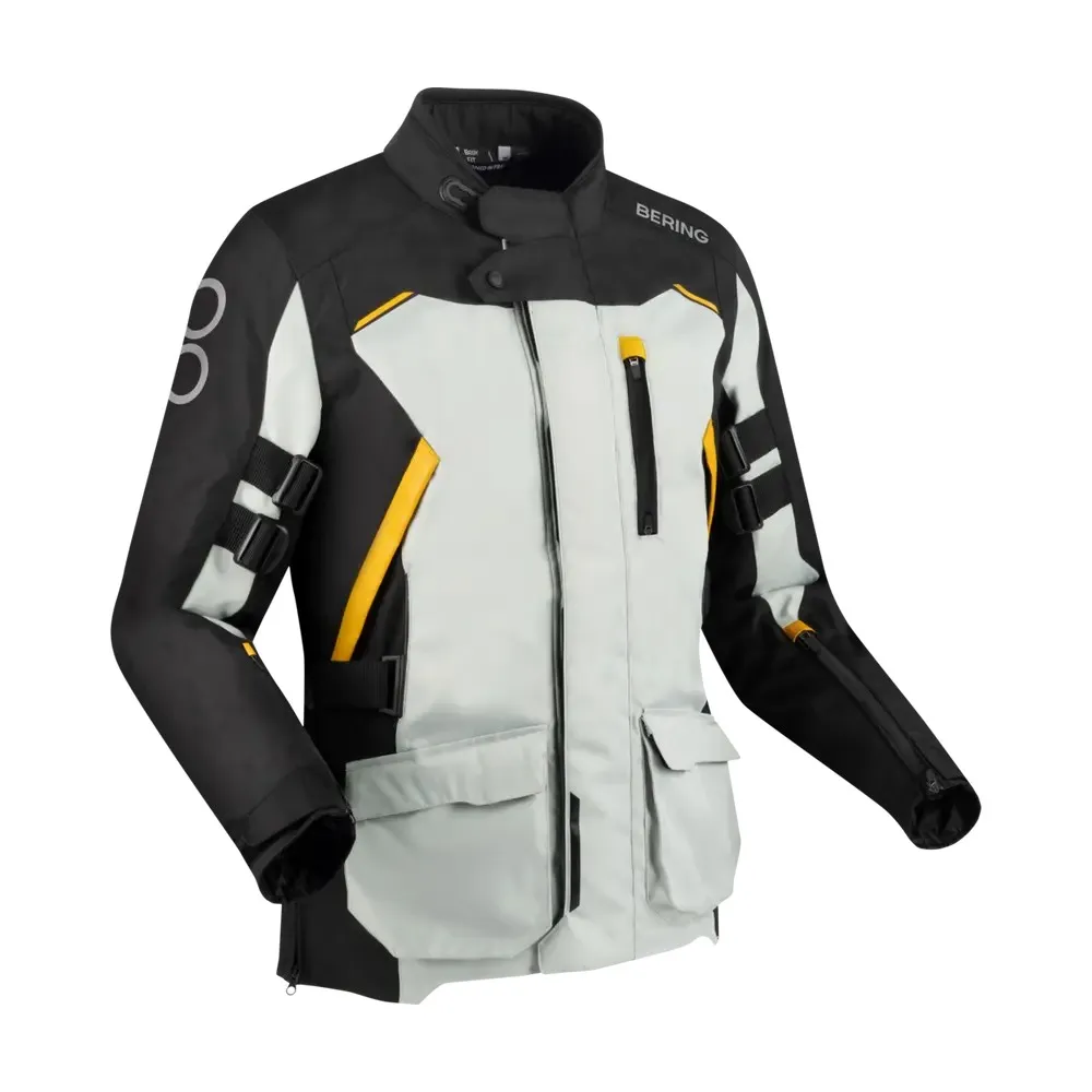 BERING motorcycle jacket CALGARY  winter mid-season man textile BTV877 - Black/Grey/Yellow