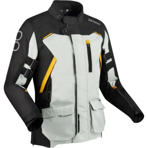 BERING motorcycle jacket CALGARY  winter mid-season man textile BTV877 - Black/Grey/Yellow