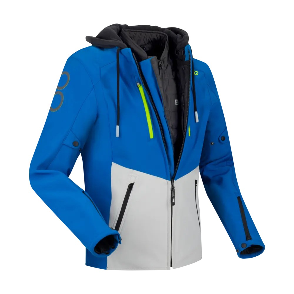 BERING motorcycle jacket ROTOR winter mid-season man textile BTB2160 - Blue/Light Gray
