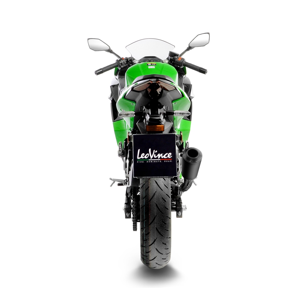 LEOVINCE KAWASAKI Z 500 / 400 / NINJA / 2018 2025 LV-10 INOX FULL BLACK pot échappement NON HOM - 15218FBU