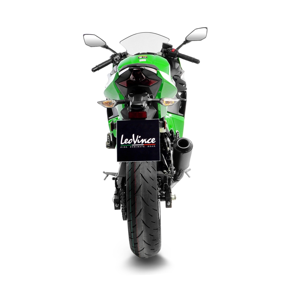 LEOVINCE KAWASAKI Z 500 / 400 / NINJA / 2018 2025 LV-10 INOX FULL BLACK pot échappement NON HOM - 15218FBU