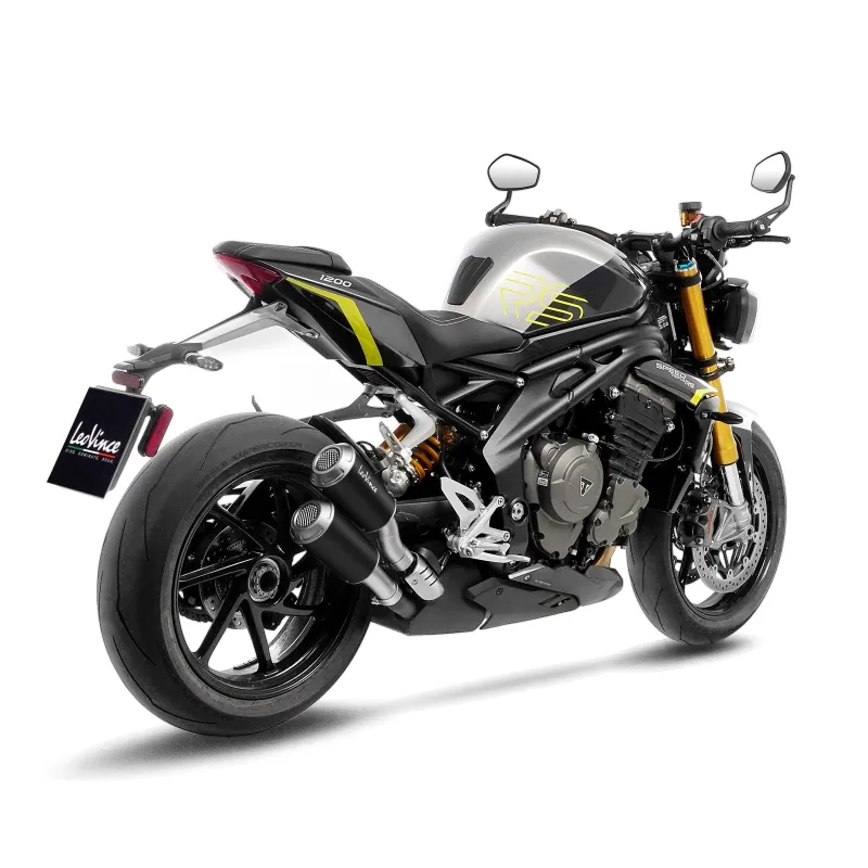 LEOVINCE TRIUMPH SPEED TRIPLE / RR  / RS  / RX / 2021 2025 LV-10 INOX BLACK DOUBLE pot échappement EURO5+ - 15271B