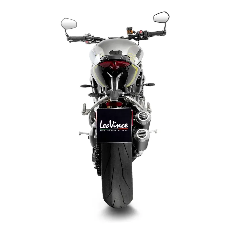 LEOVINCE TRIUMPH SPEED TRIPLE / RR  / RS  / RX / 2021 2025 LV-10 INOX BLACK DOUBLE  silencer exhaust EURO5+ - 15271B