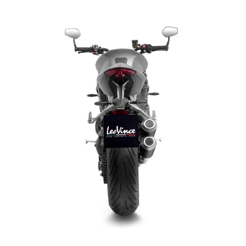LEOVINCE TRIUMPH SPEED TRIPLE / RR  / RS  / RX / 2021 2025 LV-10 INOX BLACK DOUBLE pot échappement EURO5+ - 15271B