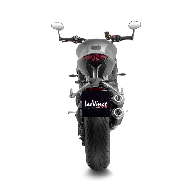 LEOVINCE TRIUMPH SPEED TRIPLE / RR  / RS  / RX / 2021 2025 LV-10 INOX BLACK DOUBLE  silencer exhaust EURO5+ - 15271B