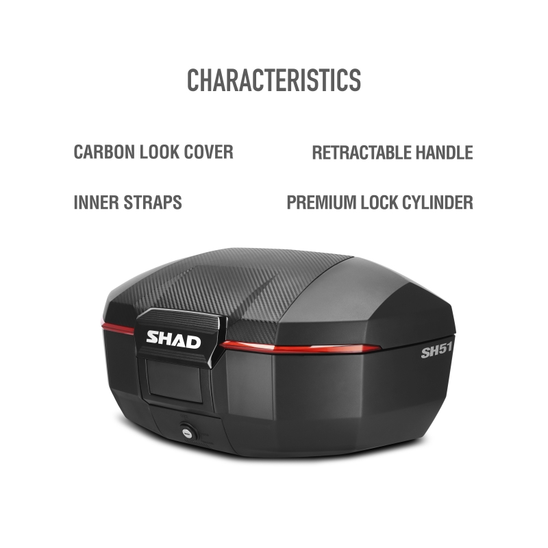 SHAD Motorcycle Top Case carbon SH51 TERRA - D0B51106