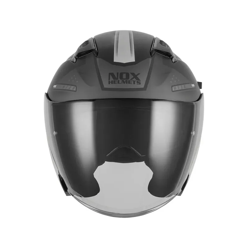 NOX casque jet moto scooter N130 EKTO noir mat / argent