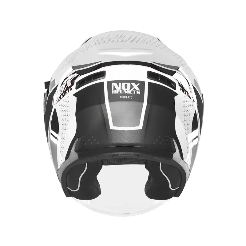 NOX casque jet moto scooter N130 EKTO blanc / noir