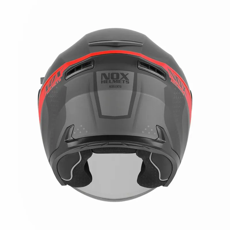 NOX jet helmet moto scooter N130 EKTO matt black / red